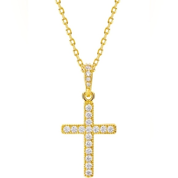 14K Gold Plated Cross Necklace Women’s Cross Necklace Pendant for Women
